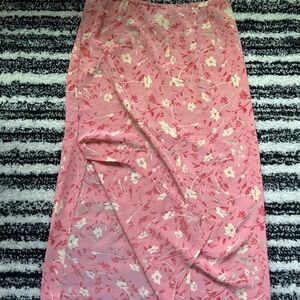 Vintage Floral Pink Maxi Skirt